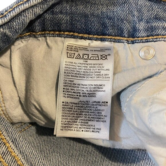 Old Navy Boyfriend Women Blue Distressed Ripped Jeans Standards Mid Rise Size 8 - Picture 11 of 13